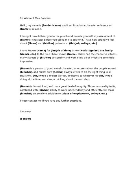 30 Character Reference Letter Templates - TemplateArchive
