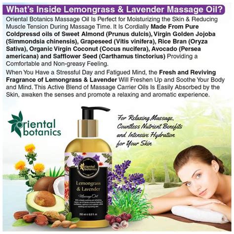 Buy Oriental Botanics Body Massage Oil Lemongrass And Lavender Online At Best Price Of Rs 49324