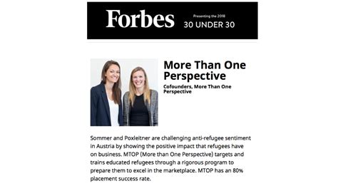 Forbes 30 Under 30 Mtop