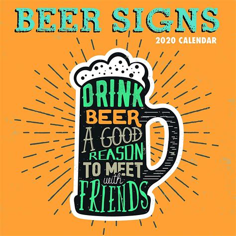 2020 Wall Calendar Beer Calendar 12 X 12 Inch Monthly