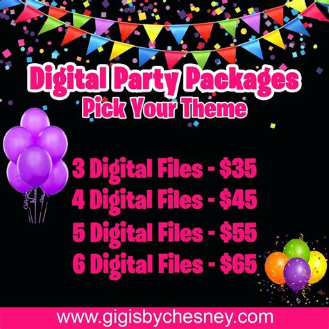 Digital Party Pack Party Favors Custom Party Treats | Etsy | Party packs, Custom party, Party 
