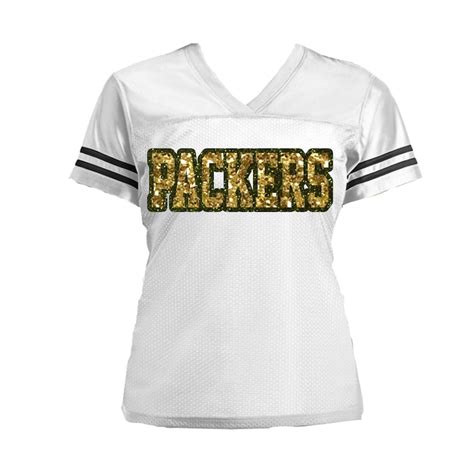 Packers Glitter Jersey Choose Your Football Team Women Bling Etsy