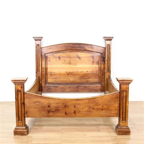 This Rustic Four Poster Bed Frame Is Featured In A Solid Wood With A