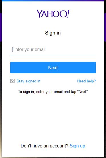 Yahoo Mail Login Sign Up And Registration