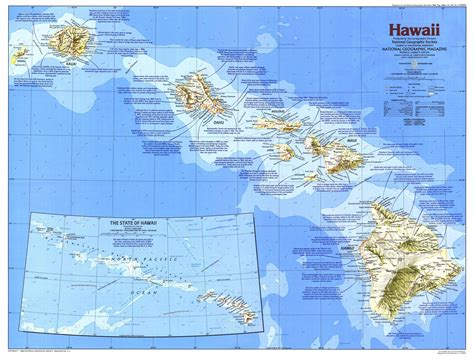 A Physical Map Of Hawaii