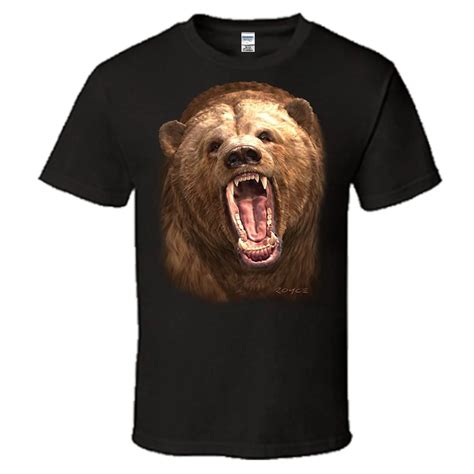 Crew Neck Mens T Shirt Gildan 2018 Hot Sale Super Fashion Grizzly Bear