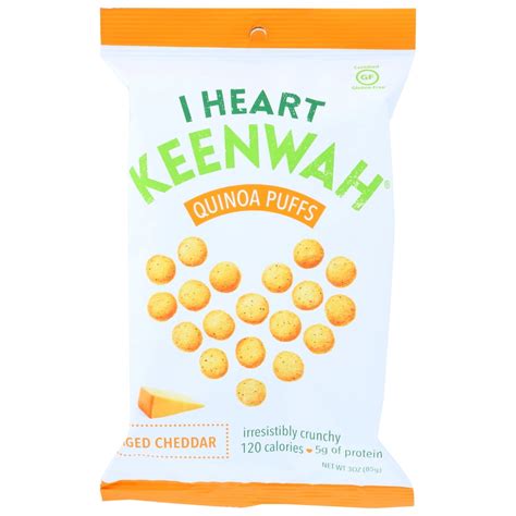 i heart keenwah quinoa puffs aged cheddar 3 oz
