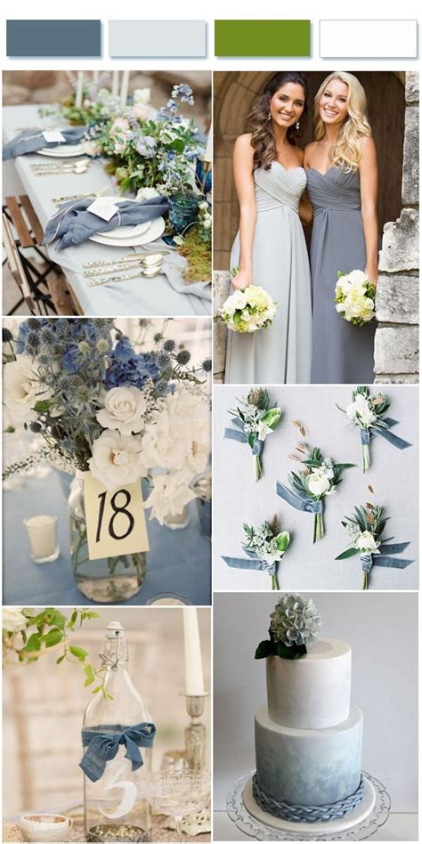 Elegant Dusty Blue And Grey Wedding Colors Inspired Pantone Wedding