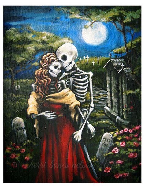 Romantic Love Art Print From Original Painting By Bones Nelson Two
