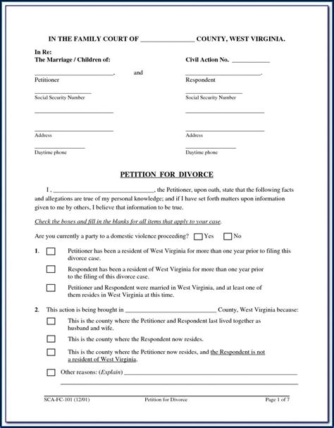 Fillable Divorce Forms Georgia Printable Forms Free Online