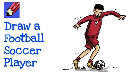 How To Draw A Soccer Football Player Real Easy Step By Step With
