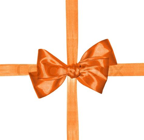 Download a free preview or high quality adobe illustrator ai, eps, pdf and high resolution jpeg versions. Orange ribbon and bow isolated on white ... | Stock image ...