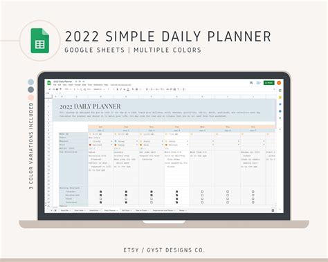 Daily Planner Spreadsheet Wellness Spreadsheet Routine Etsy Canada Daily Planner