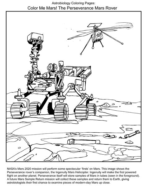 The artwork has been adapted from the astrobiology graphic histories, and features moments in perseverance's mission to gather samples from the martian surface at jezero crater. Astrobiology Coloring Pages | Astrobiology