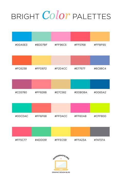 Bright Color Palettes Color Palette Bright Color Palette Design Hex