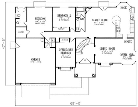 Mediterranean Style House Plan 4 Beds 3 Baths 2584 Sqft Plan 1 622
