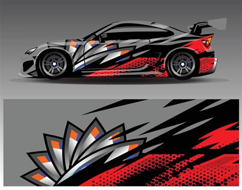 Car Wrap Design Vector Graphic Abstract Stripe Racing Background Kit