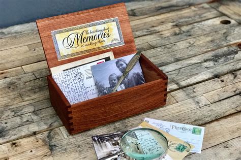 Wooden Memory Box Hand Crafted Keepsake Box Galen Leather