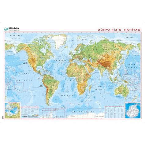 Bu yolculuk arabayla tahminen 1 gün 6 saat sürecektir. Dünya Fiziki Haritası 70x100cm