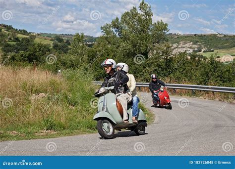 Couple Riding Vintage Scooter Vespa Editorial Stock Photo Image Of