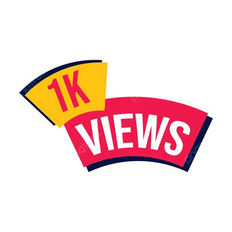 1k Views Celebration Clipart For Youtube Thumbnail Design Vector 1k