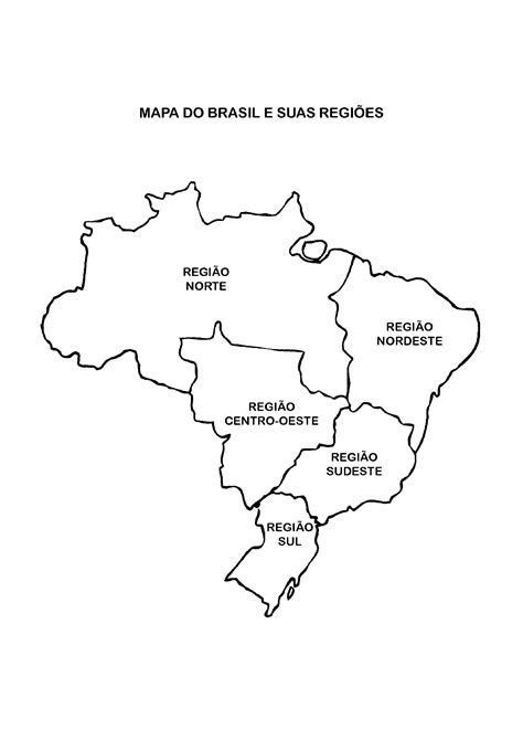 Mapa Do Brasil Regiões Para Colorir Learnbraz