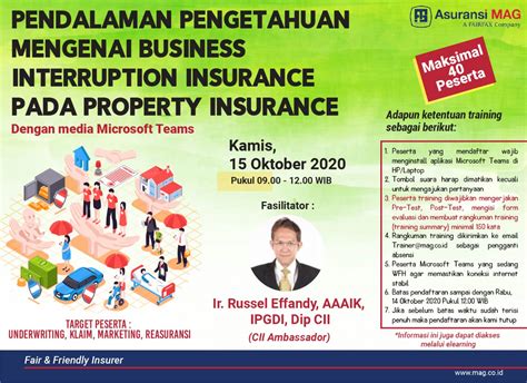 Check spelling or type a new query. WDA - Pelatihan ONLINE - In House Asuransi MAG - BI Insurance - Kamis 15 Oktober 2020 - 0900 ...