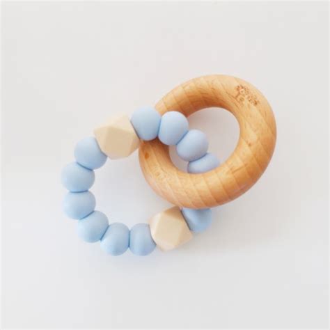 Natural Teething Rings Baby Teething Rattle Nature Bubz Teether Toy