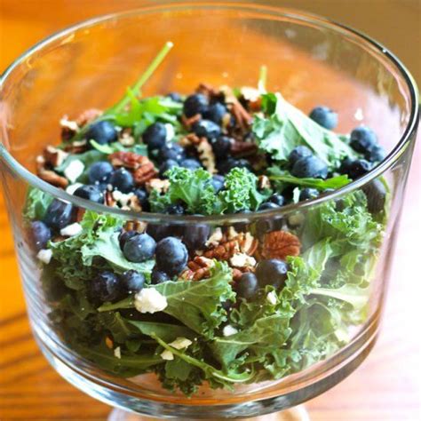 A Super Easy Blueberry And Feta Kale Salad Recipe For Summer Kale Salad