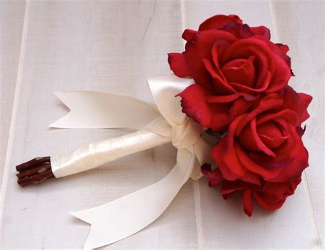 Choose Ribbon Color Real Touch Red Rose Bouquet Red Rose Bouquet