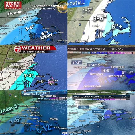 Snowfall Prediction Maps For Saturdays Storm Channels 4 5 7 Nbc