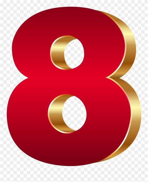 3d Number Eight Red Gold Png Clip Art Image Transparent Png 41273
