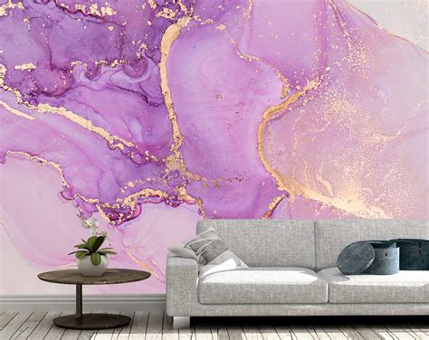 Abstract Gold Pink Purple Marble Wallpaper Texture Wallpaper Home