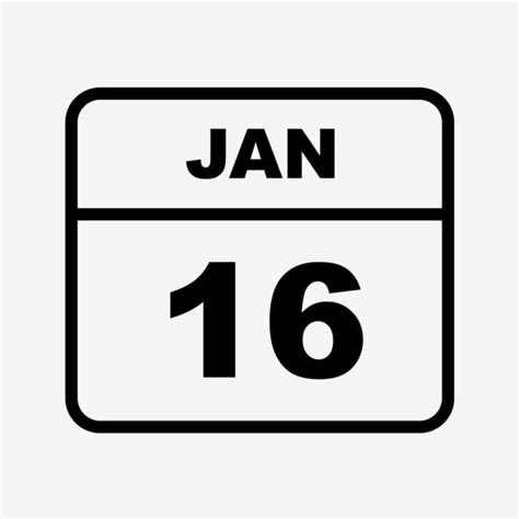 January Calendar Clipart Png Images January 16th Date On A Single Day