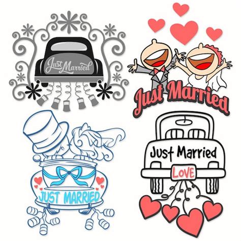 Wedding Just Married Cuttable Design Png Dxf Svg And Eps File Etsy