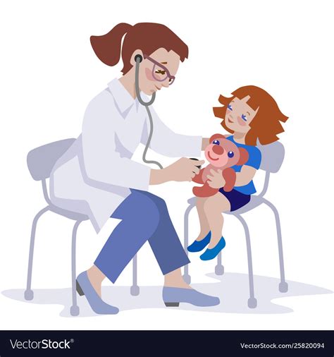 Child And Doctor Royalty Free Vector Image Vectorstock