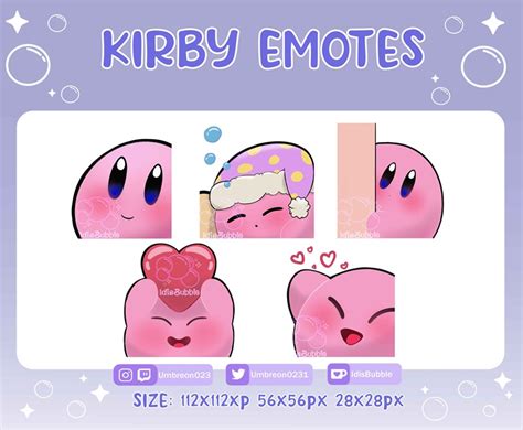 F2u Kirby Emotes 5 Cute Emote Twitch Discord Youtube