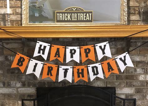 Halloween Birthday Banner Scary Theme Haunted Party Happy October