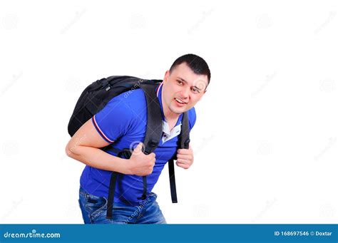 The Student With A Heavy Backpack Stock Photo Image Of College