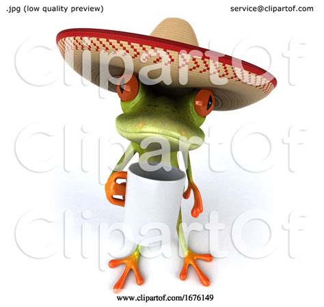 3d Green Mexican Frog On A White Background By Julos 1676149