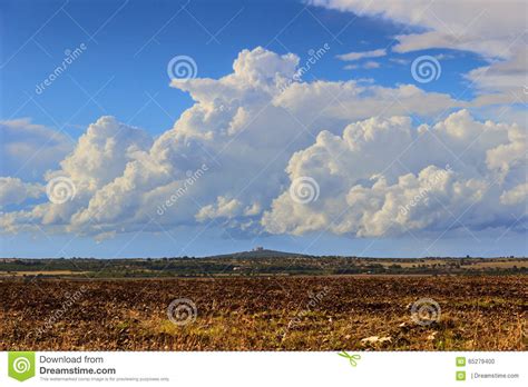 Country Landscape Alta Murgia National Park In The Background Castel