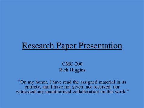 Ppt Research Paper Presentation Powerpoint Presentation Free