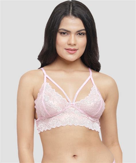 Buy N Gal Lace Edge Bridal Bralettes Bra Pink Online