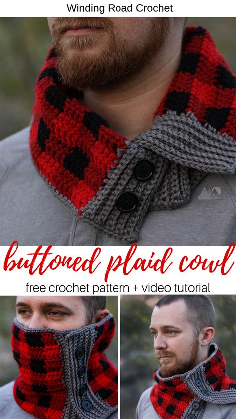You Will Love This Plaid Buttoned Cowl For Men That Can Be Worn Three