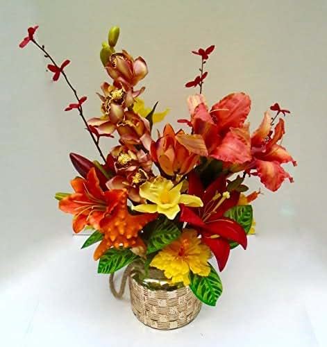 Amazing Tropical Silk Floral Centerpiece Handmade