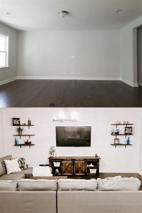 I have always wanted a bold/dark wall in our home and i finally have it! Make a Shiplap Accent Wall for Less - Crafted by the Hunts ...