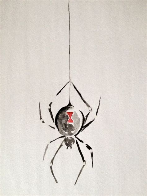 Simple Black Widow Spider Drawing Realistic Spider Drawing 素描 插画