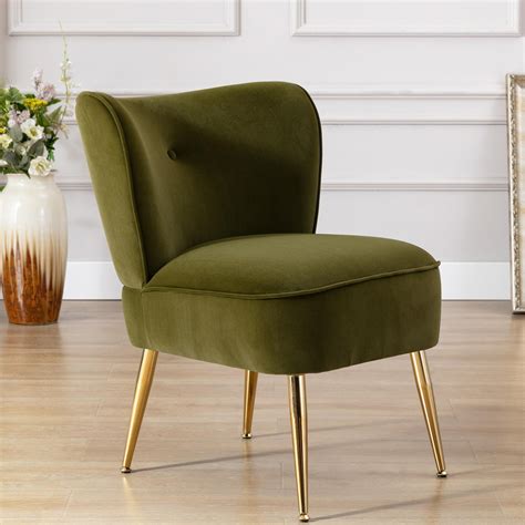 Wingback Accent Chairs For Living Room Modern Cushion Small Velvet