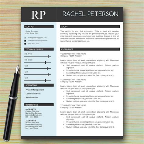 One Page Resume Template Download