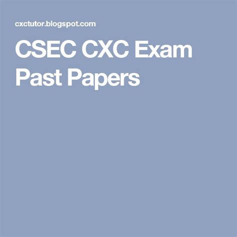 Csec Cxc Exam Past Papers Past Papers Paper Exam